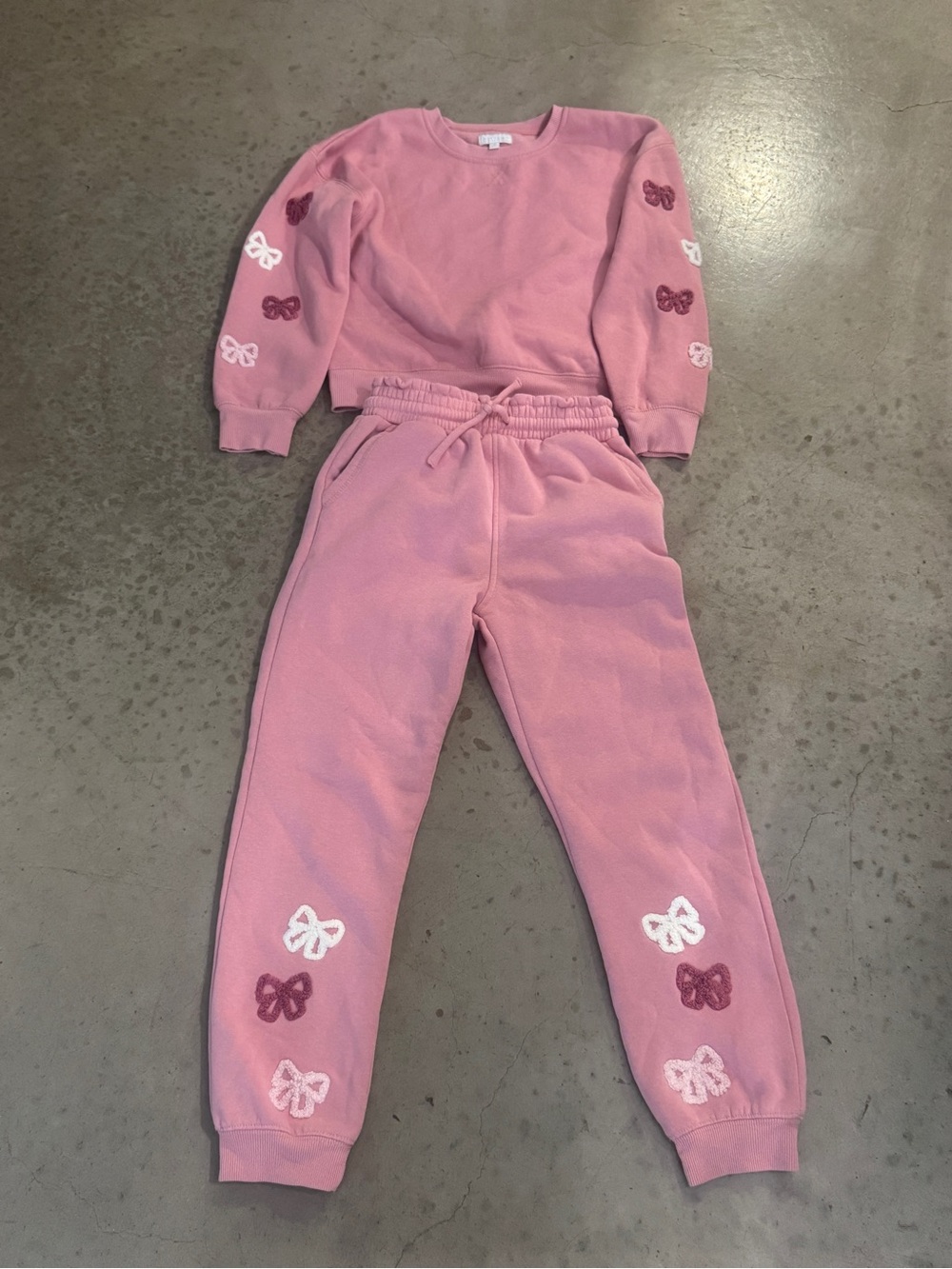 Girls' Pink Butterfly Sweatpants -